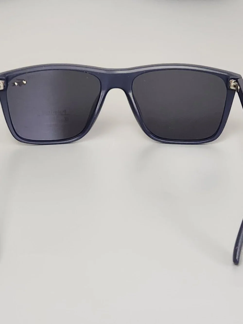 Lacoste Polarized Wayfarer Sunglasses Matte Navy Frame Dark Smoke Lens